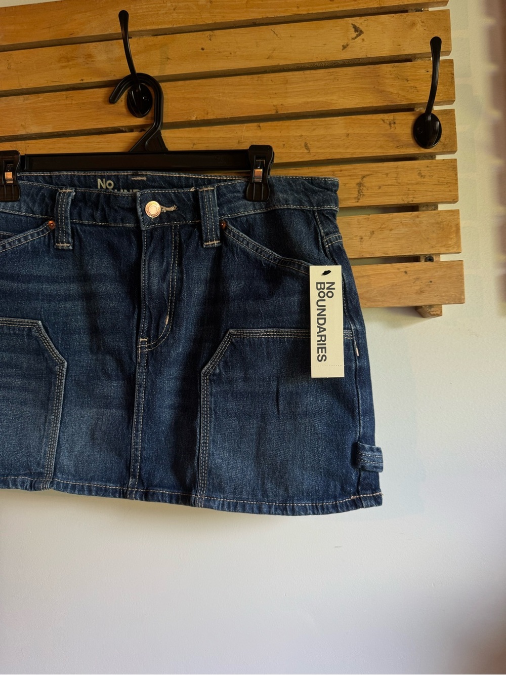 NWT No Boundaries Dark Blue Denim Mini Skirt - XL - Picture 4 of 9